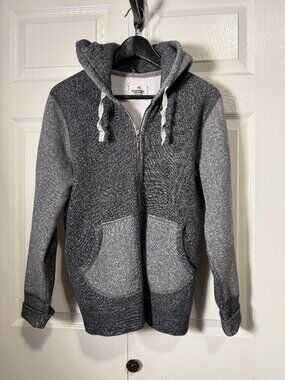Reigning Champ Mixed Heather Gray Full Zip Fleece Hoodie Size S